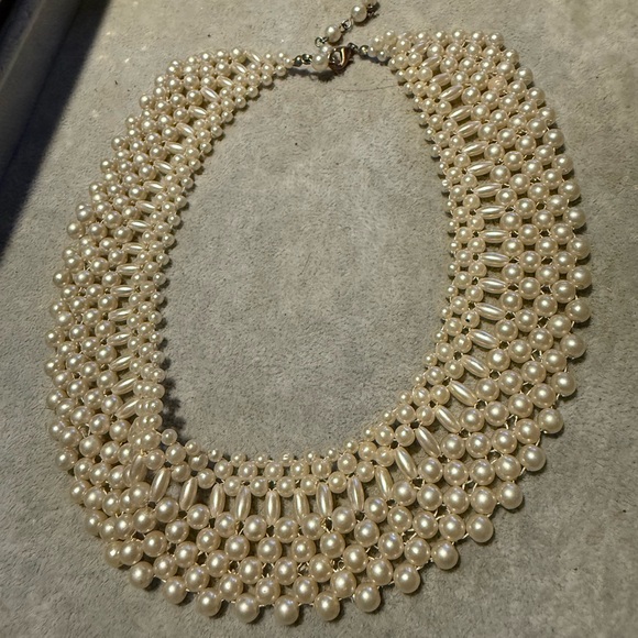 VTG PEARL BIB NECKLACE LOT - Picture 5 of 13